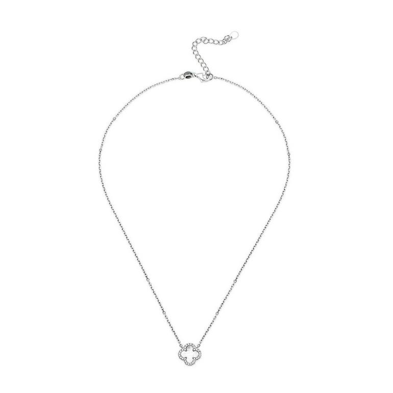 Silver Mother of Pearl Clover Necklace