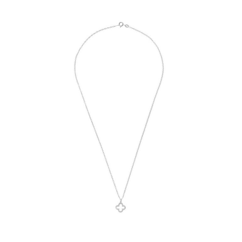 Silver Open Clover Necklace