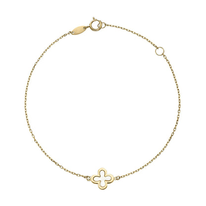 Gold Mother of Pearl Single Clover Bracelet