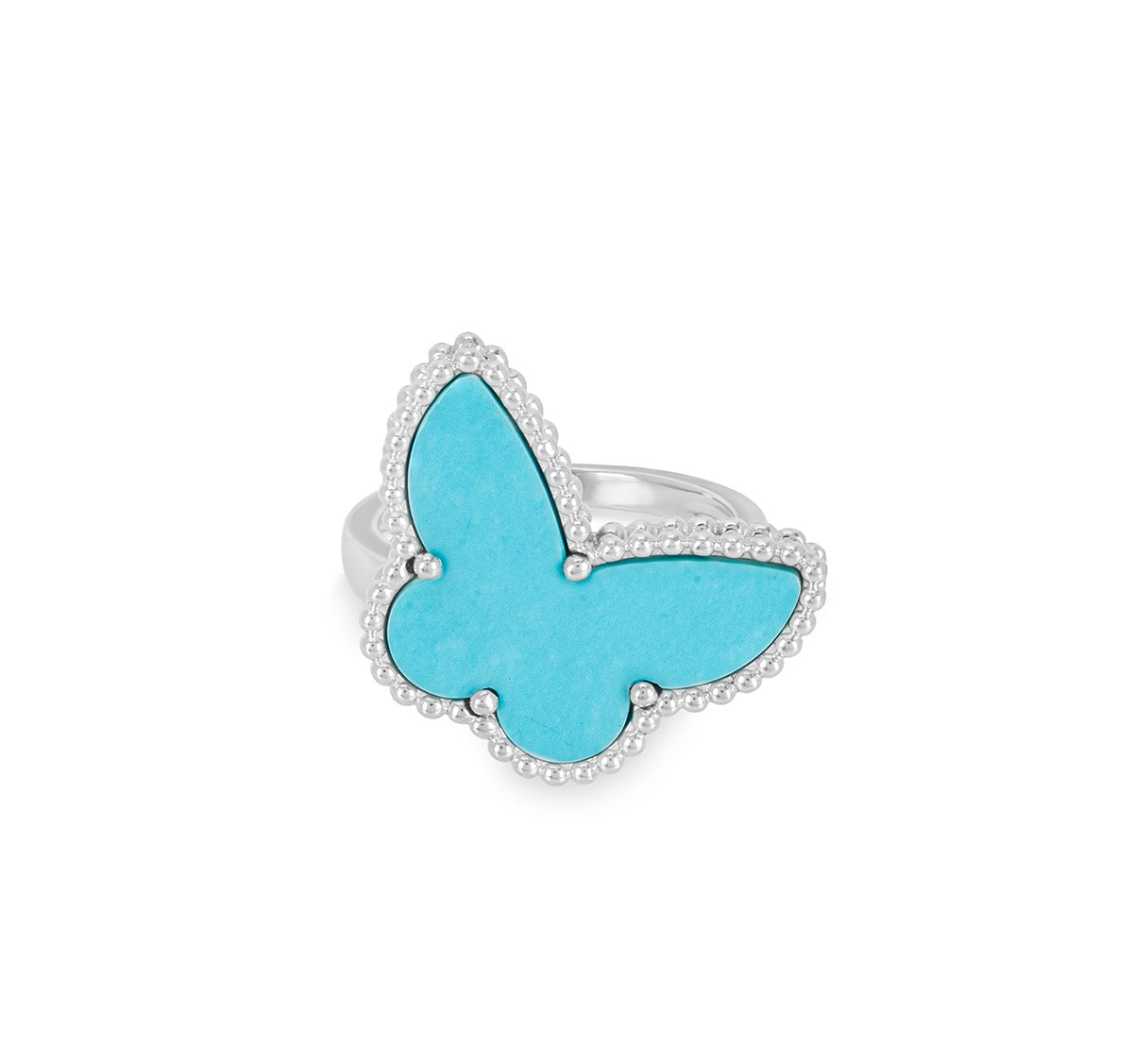 Turquoise Lucky Alhambra 18K White Gold Butterfly Ring