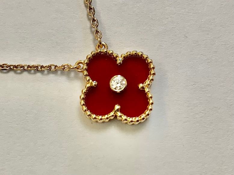 Vca necklace red on sale